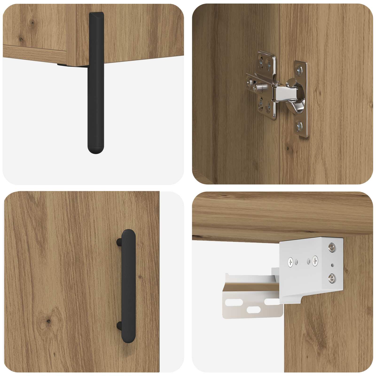 Haut Armoire Montage mural Chêne artisanal 69,5 x 34 x 180 cm - XIOS