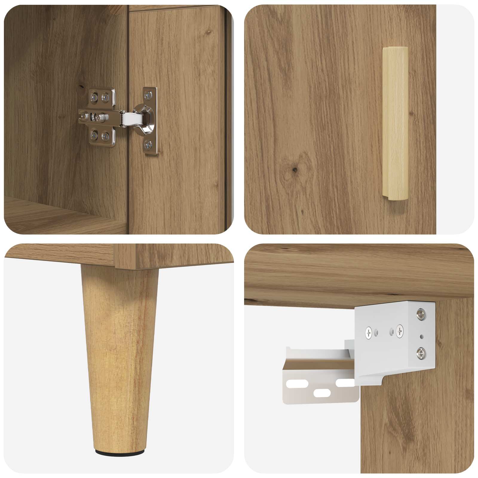 Haut Armoire Chêne artisanal 69,5 x 34 x 180 cm - XIOS