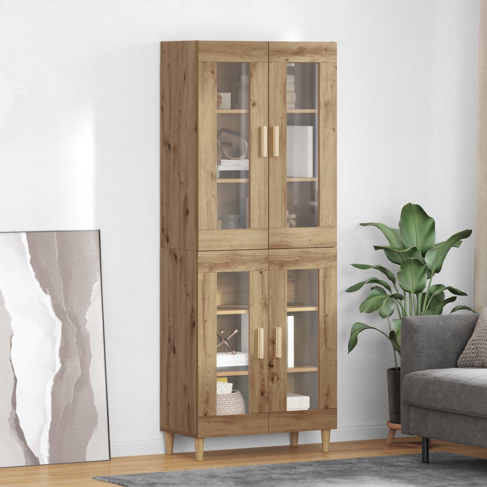 Haut Armoire Chêne artisanal 69,5 x 34 x 180 cm - XIOS