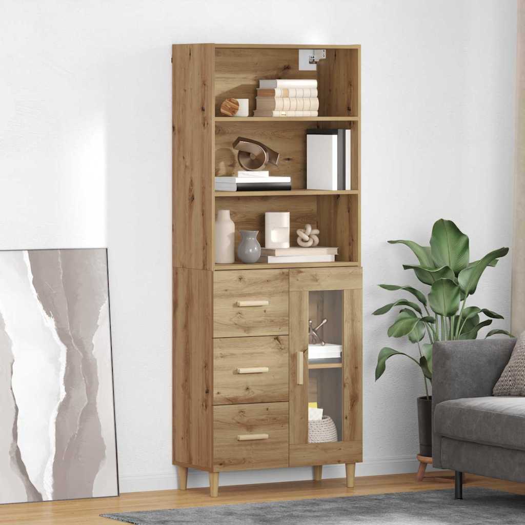 Haut Armoire avec tiroir Chêne artisanal 69,5 x 32,5 x 180 cm - XIOS