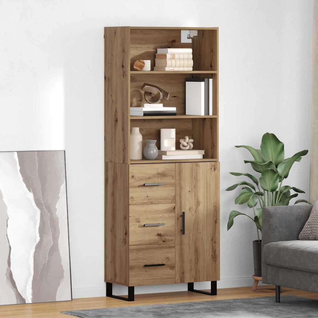 Haut Armoire avec tiroir Chêne artisanal 69,5 x 34 x 180 cm - XIOS