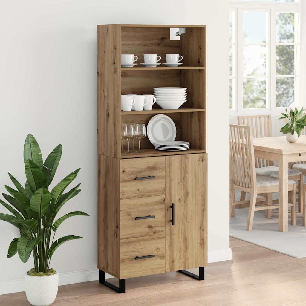 Haut Armoire avec tiroir Chêne artisanal 69,5 x 34 x 180 cm - XIOS