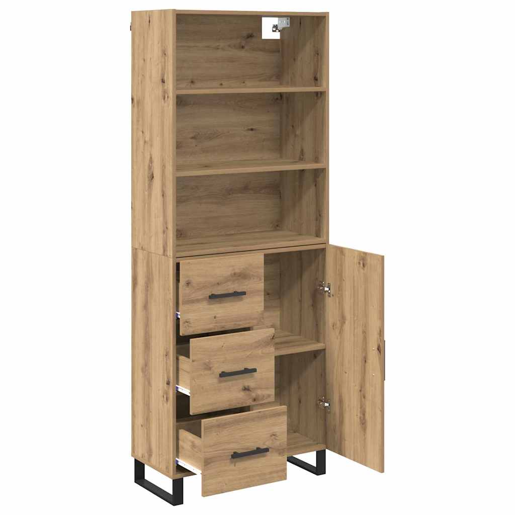 Haut Armoire avec tiroir Chêne artisanal 69,5 x 34 x 180 cm - XIOS