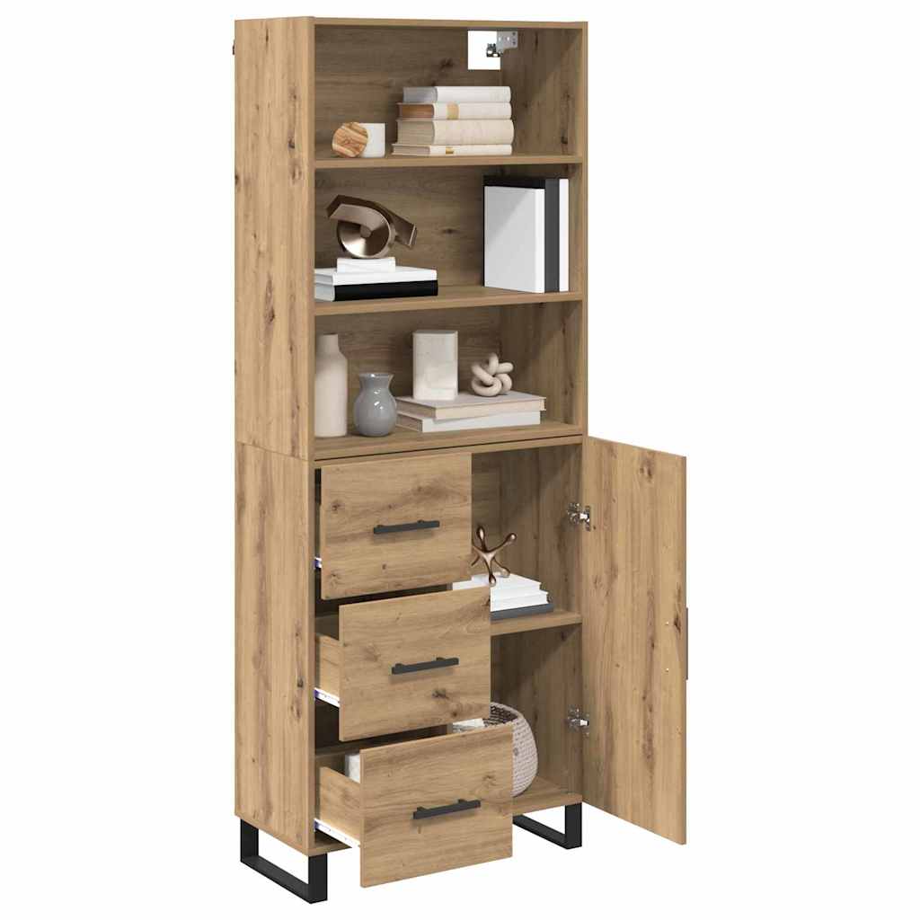 Haut Armoire avec tiroir Chêne artisanal 69,5 x 34 x 180 cm - XIOS