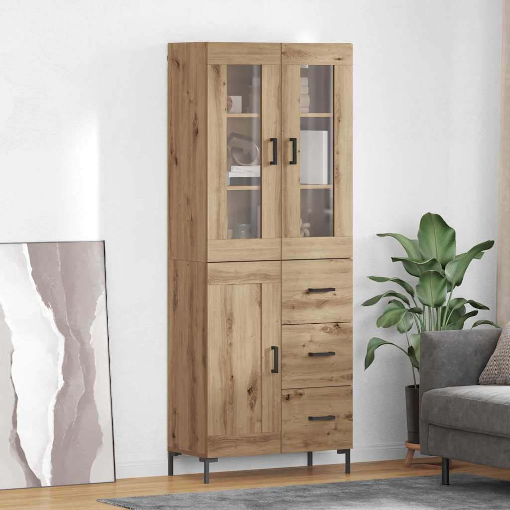 Haut Armoire 2 pcs Chêne artisanal Bois d'ingénierie - XIOS