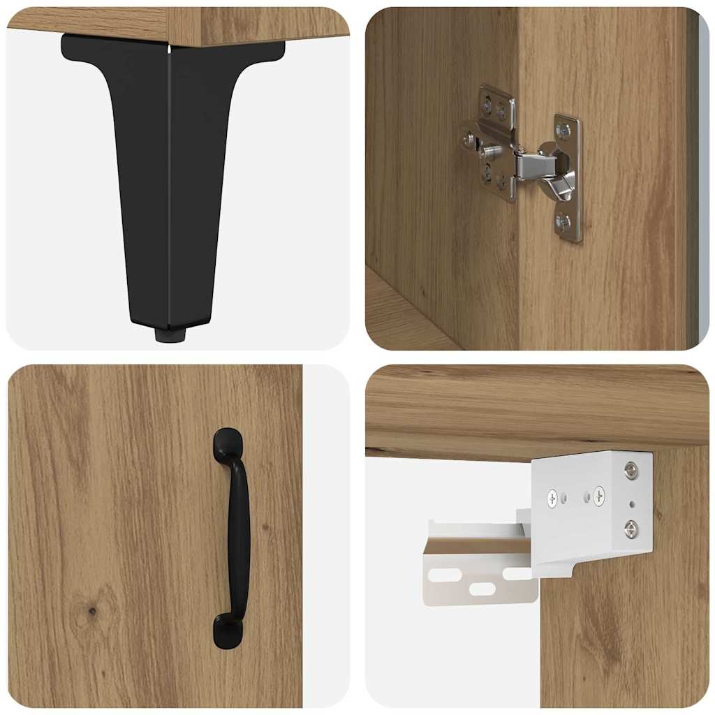 Haut Armoire Montage mural Chêne artisanal 69,5 x 34 x 180 cm - XIOS