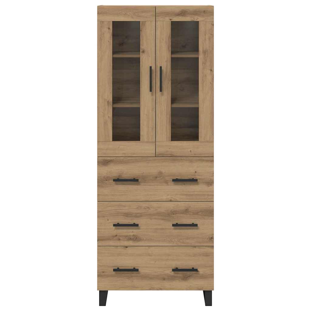 Haut Armoire 2 pcs Chêne artisanal Bois Aggloméré et Verre - XIOS
