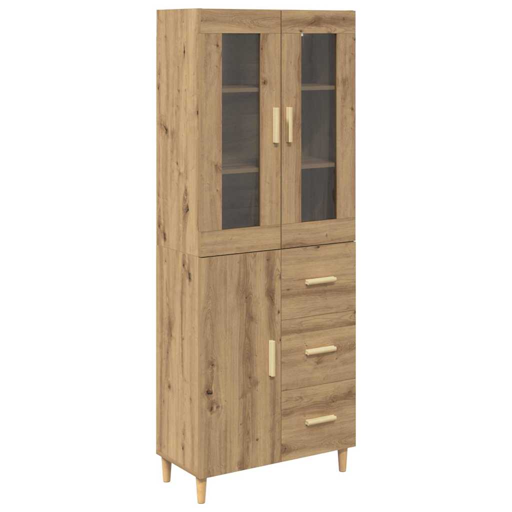 Haut Armoire avec tiroir Chêne artisanal 69,5 x 34 x 180 cm - XIOS