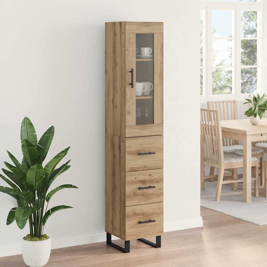 Haut Armoire avec tiroir Chêne artisanal 69,5 x 34 x 180 cm - XIOS