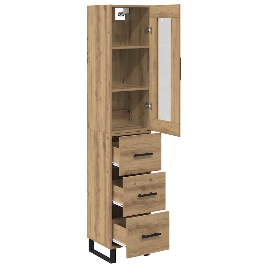 Haut Armoire avec tiroir Chêne artisanal 69,5 x 34 x 180 cm - XIOS