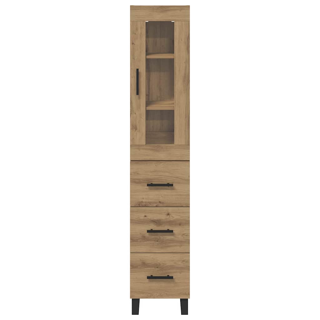 Haut Armoire avec tiroir Chêne artisanal 69,5 x 34 x 180 cm - XIOS