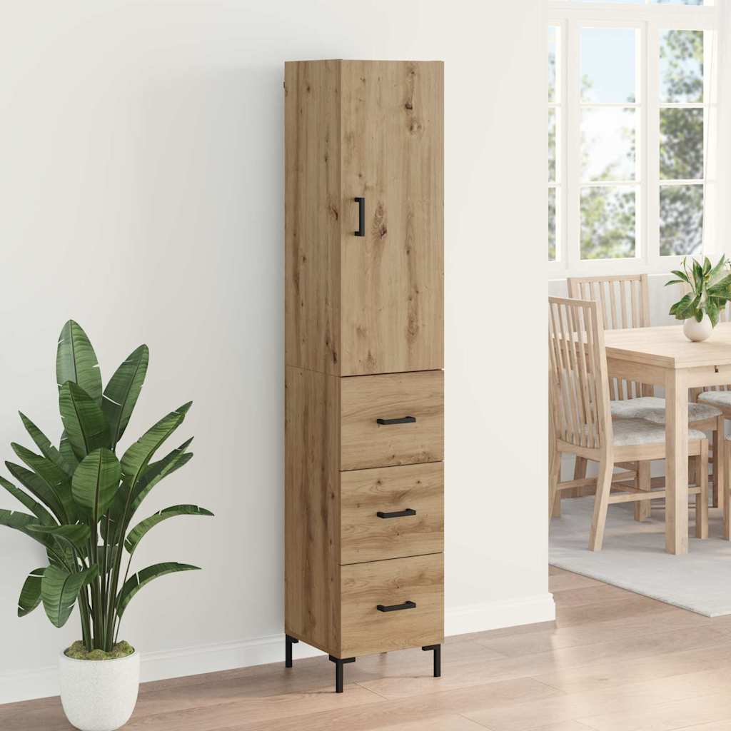 Haut Armoire avec tiroir Chêne artisanal 69,5 x 34 x 180 cm - XIOS