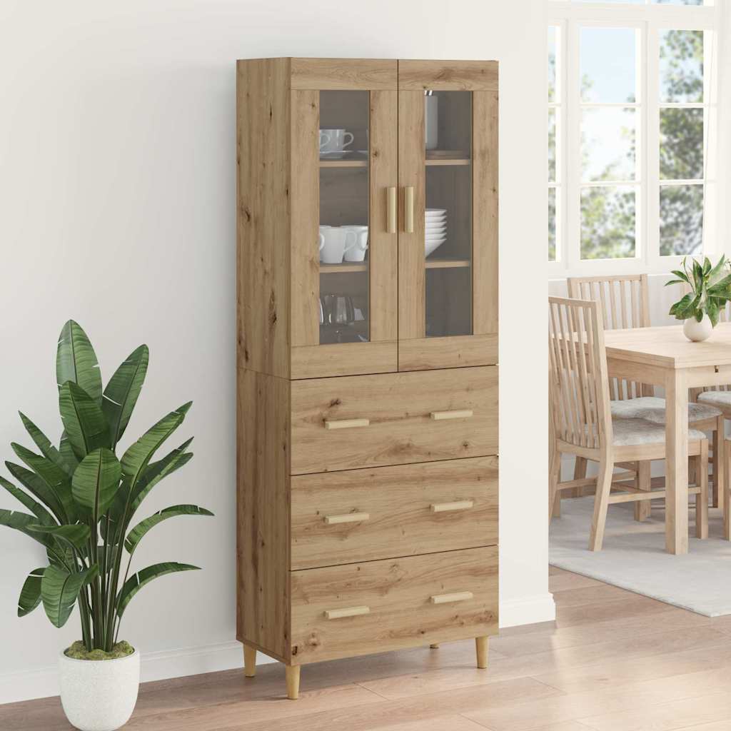 Haut Armoire avec tiroir Chêne artisanal 69,5 x 34 x 180 cm - XIOS