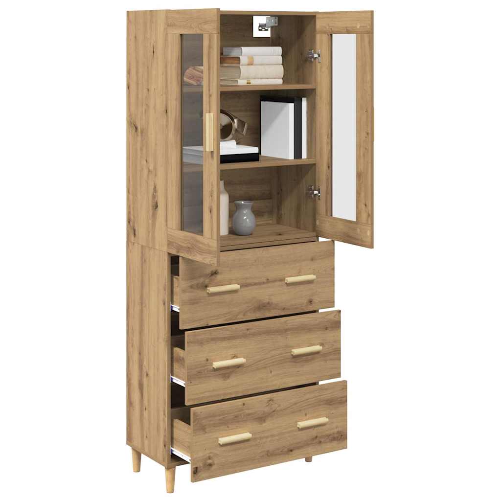 Haut Armoire avec tiroir Chêne artisanal 69,5 x 34 x 180 cm - XIOS