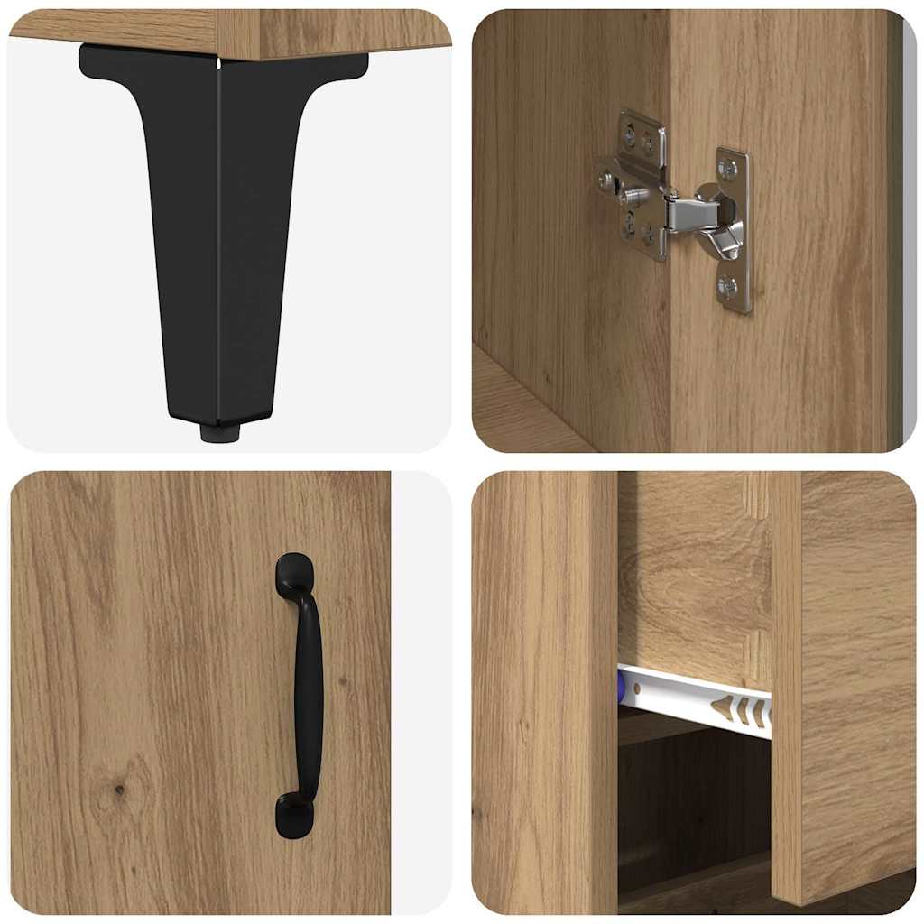 Haut Armoire Montage mural Chêne artisanal 69,5 x 34 x 180 cm - XIOS