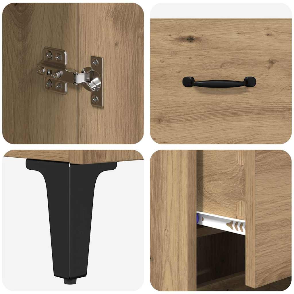 Haut Armoire Montage mural Chêne artisanal 69,5 x 34 x 180 cm - XIOS