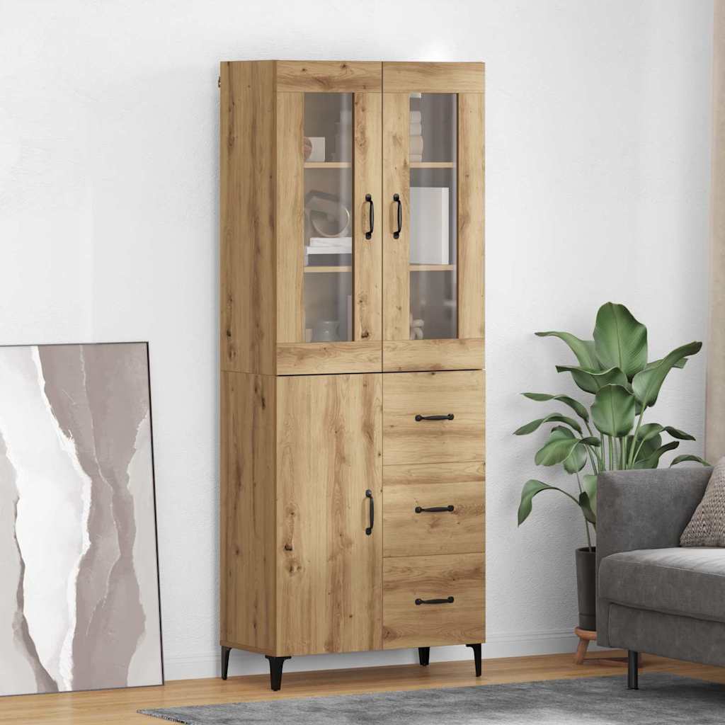 Haut Armoire Montage mural Chêne artisanal 69,5 x 34 x 180 cm - XIOS
