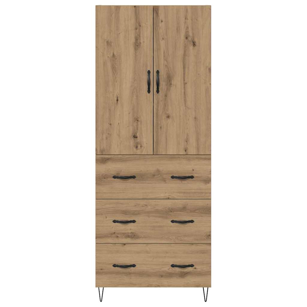 Haut Armoire 2 pcs Chêne artisanal Bois Aggloméré et Verre - XIOS