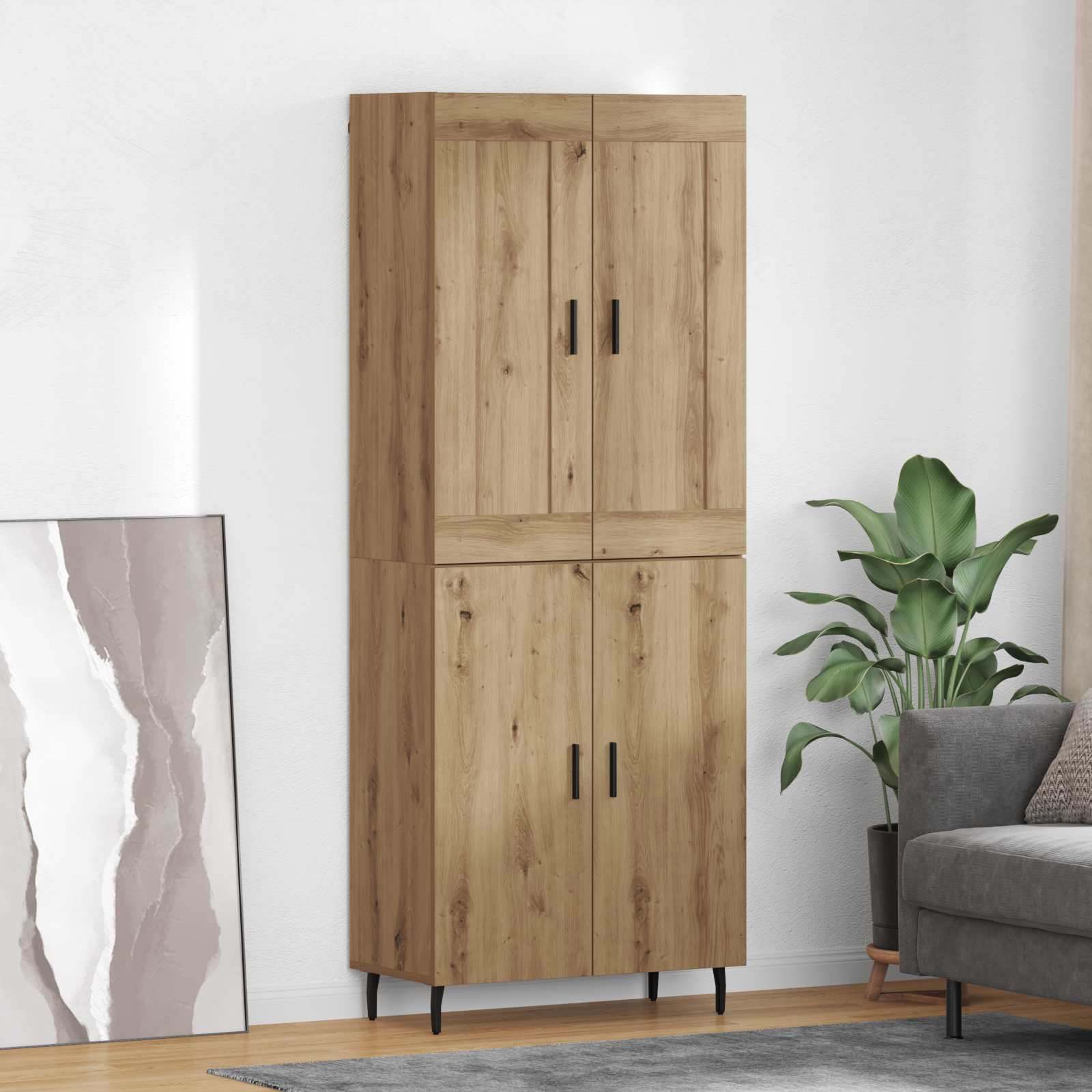 Haut Armoire 2 pcs Chêne artisanal Bois Aggloméré et Verre - XIOS
