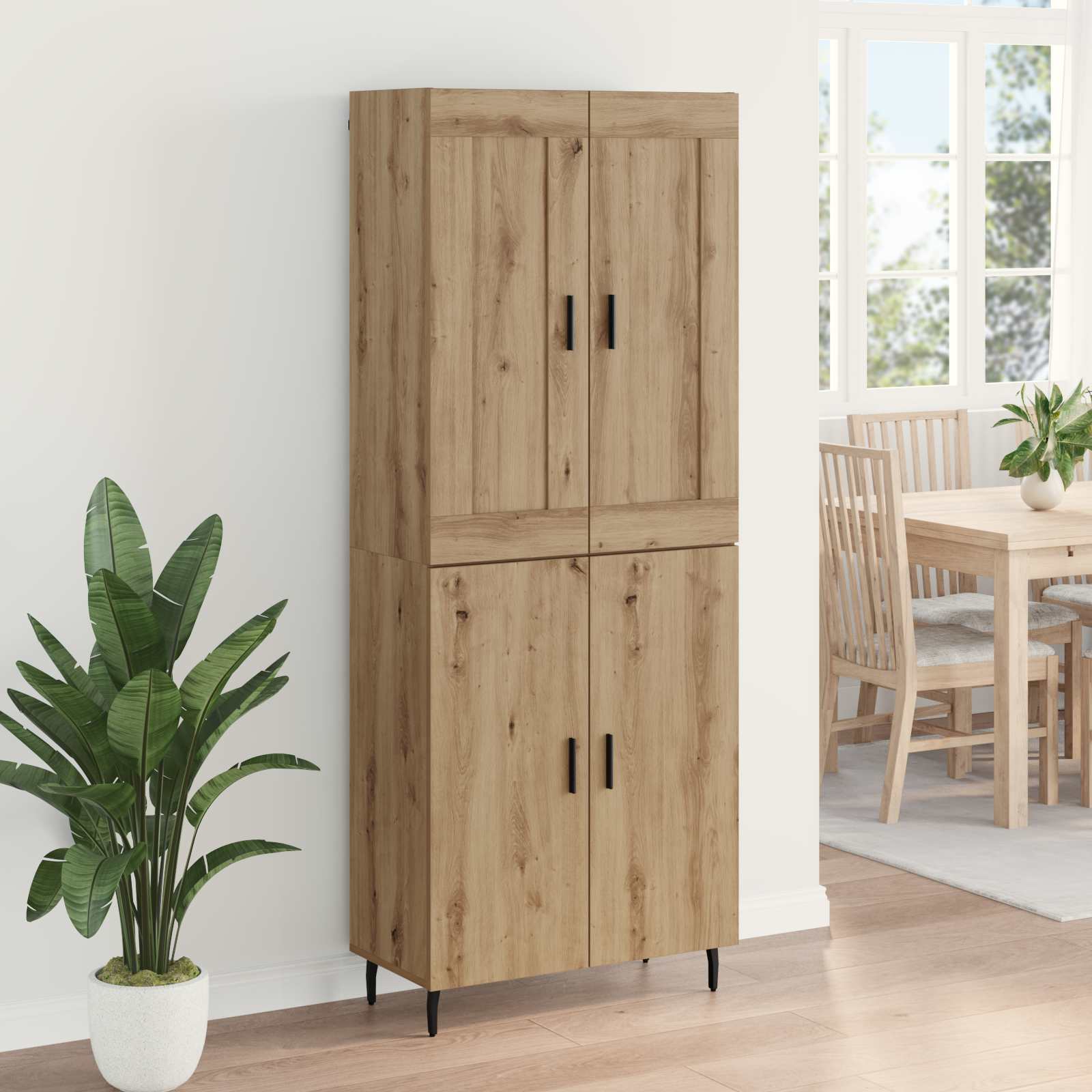 Haut Armoire 2 pcs Chêne artisanal Bois Aggloméré et Verre - XIOS