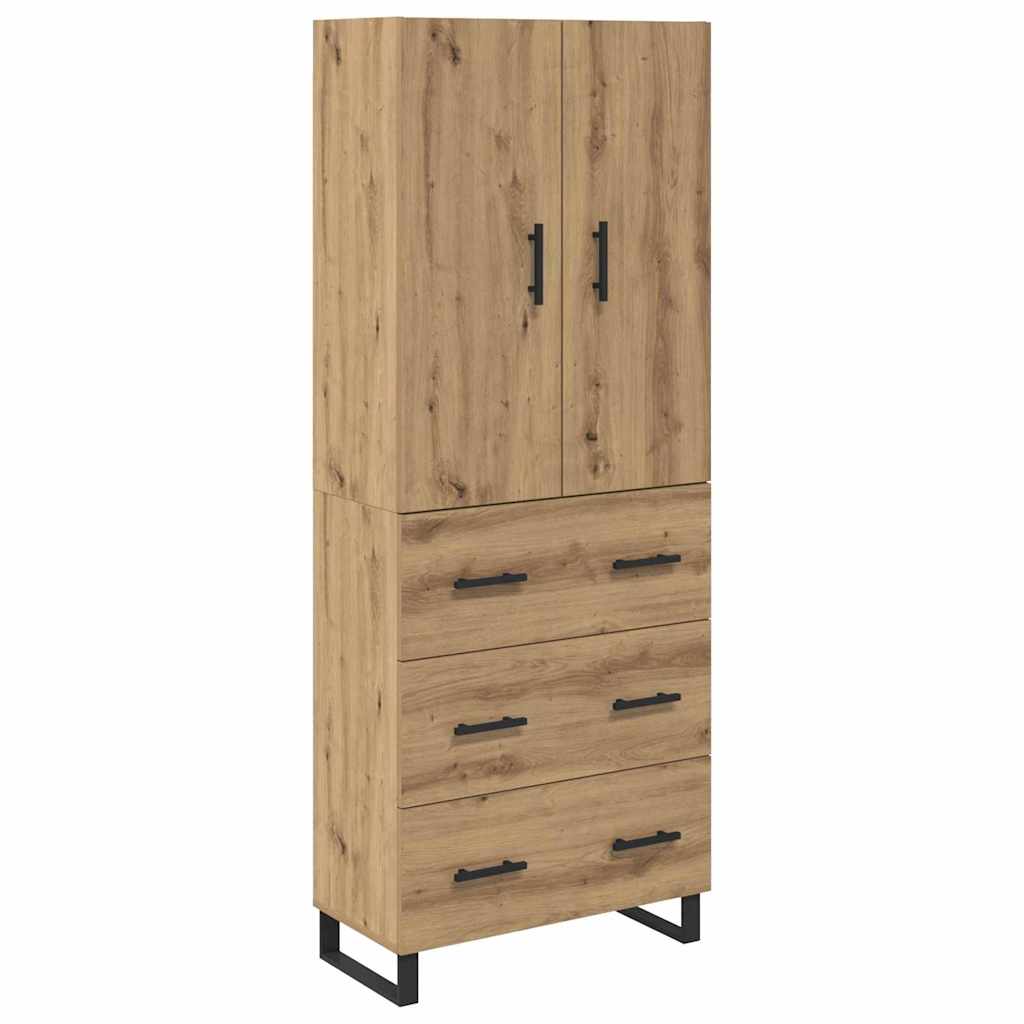 Haut Armoire 2 pcs Chêne artisanal Bois Aggloméré et Verre - XIOS
