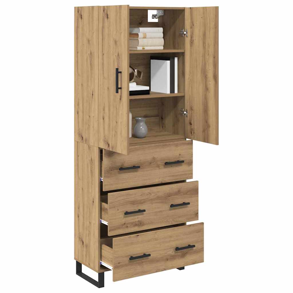Haut Armoire 2 pcs Chêne artisanal Bois Aggloméré et Verre - XIOS