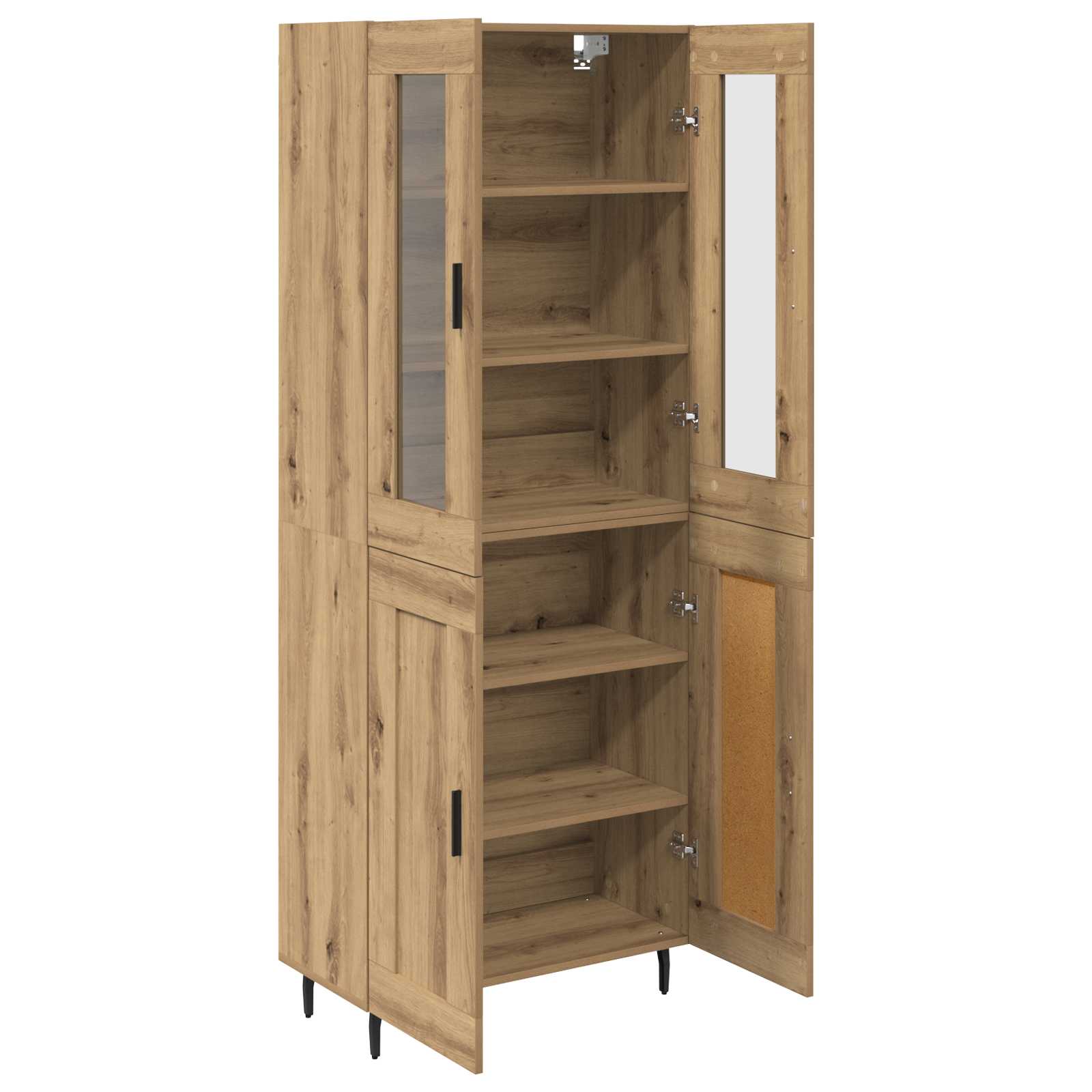 Haut Armoire 2 pcs Chêne artisanal Bois Aggloméré et Verre - XIOS