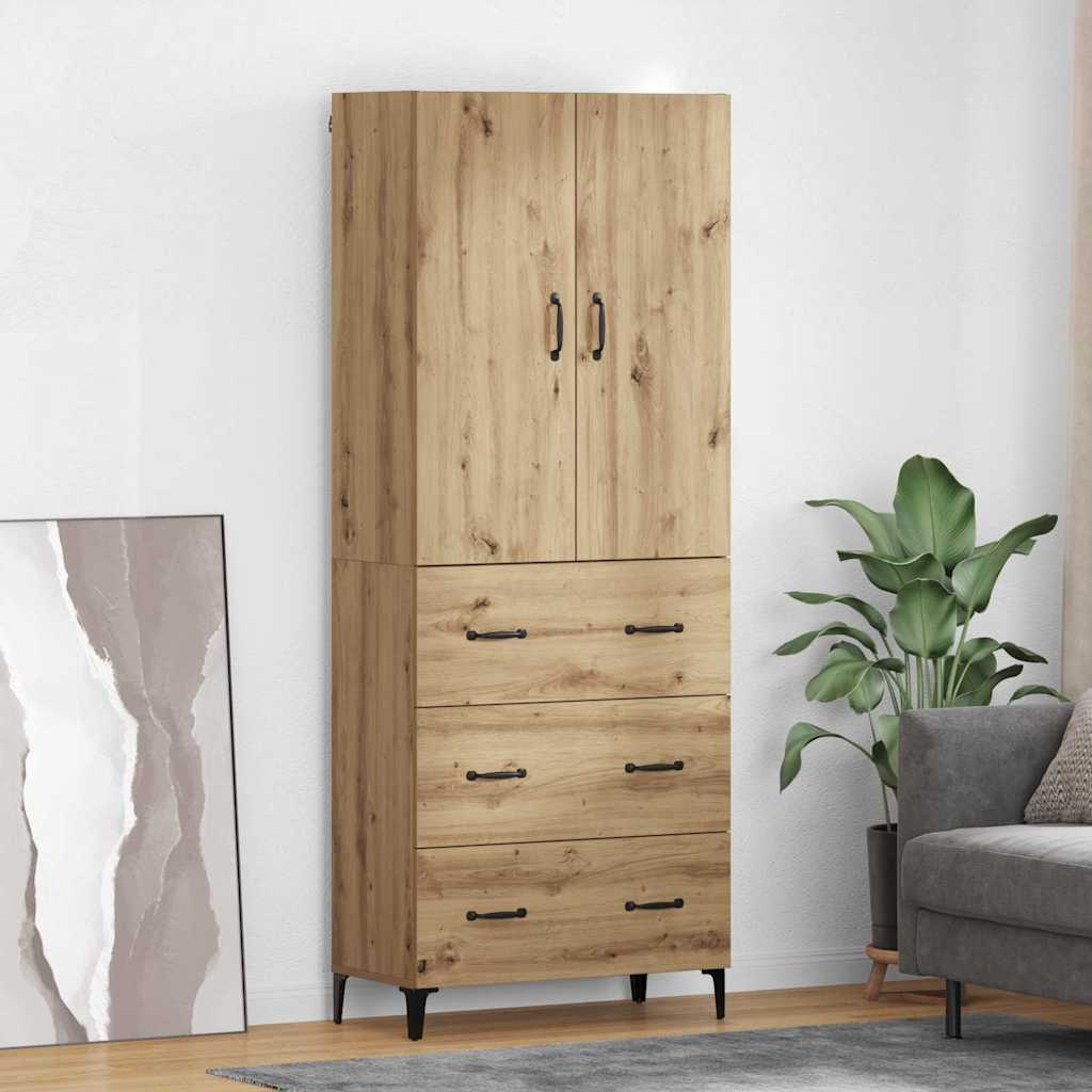 Haut Armoire Montage mural Chêne artisanal 69,5 x 34 x 180 cm - XIOS