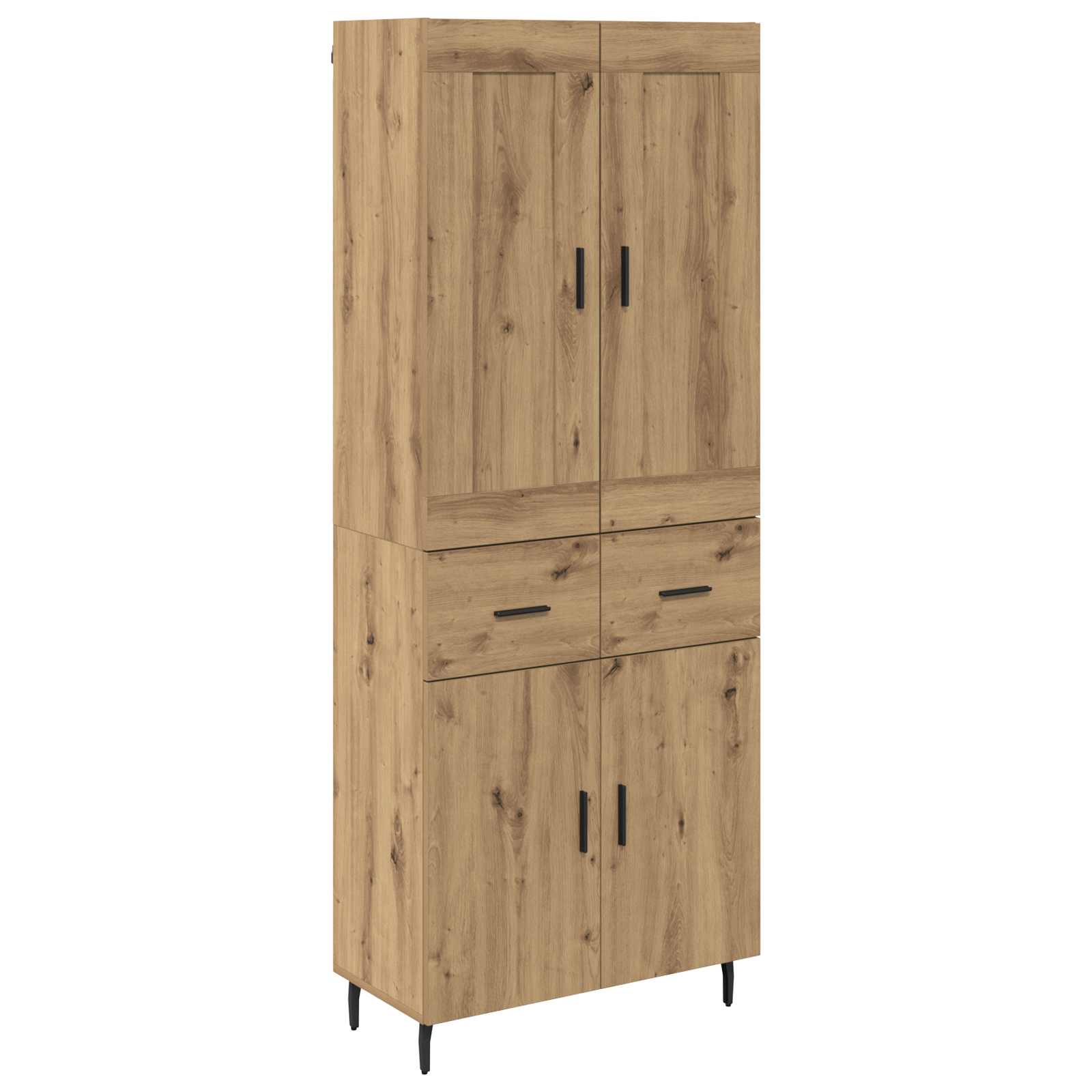 Haut Armoire 2 pcs Chêne artisanal Bois Aggloméré et Verre - XIOS