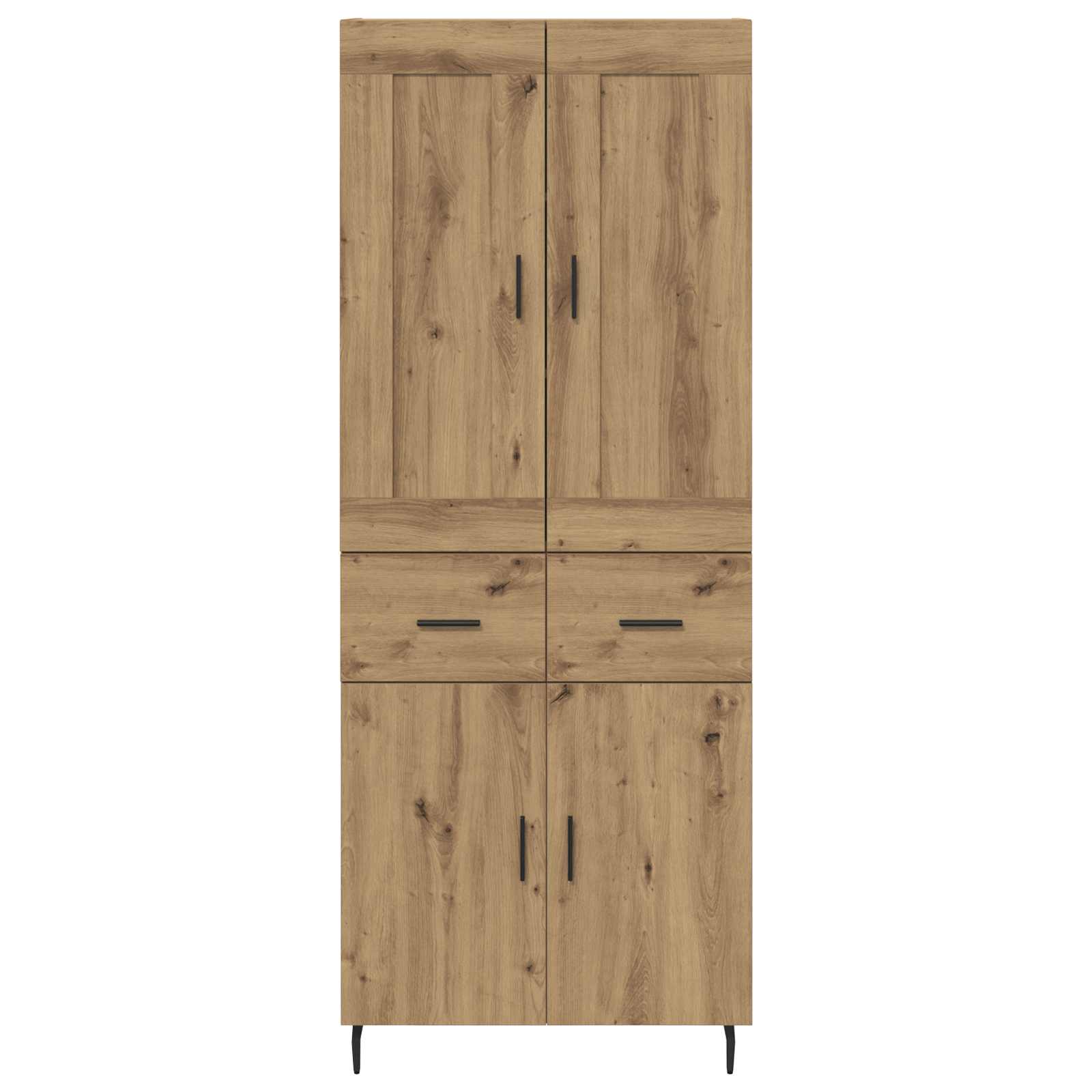 Haut Armoire 2 pcs Chêne artisanal Bois Aggloméré et Verre - XIOS