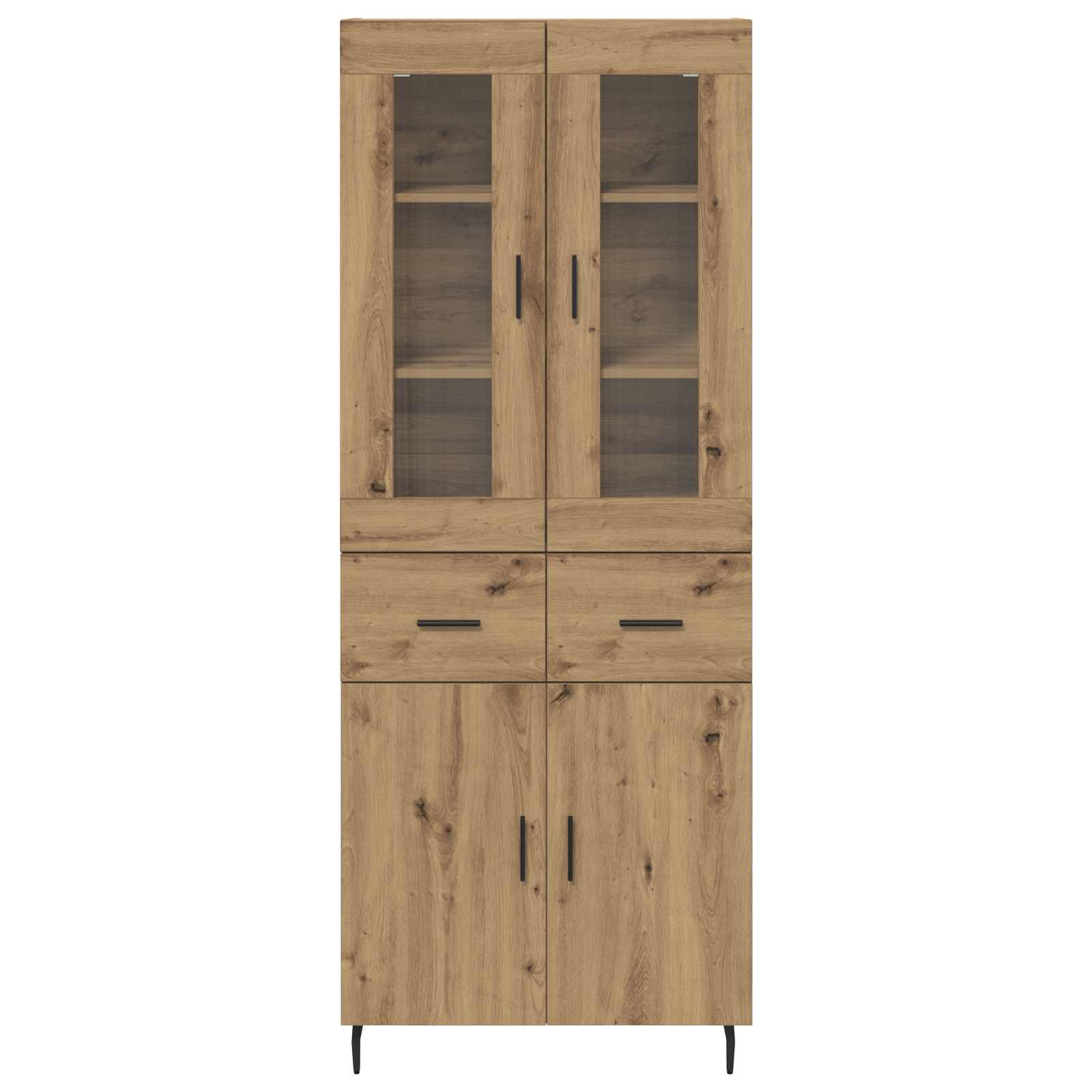 Haut Armoire 2 pcs Chêne artisanal Bois Aggloméré et Verre - XIOS