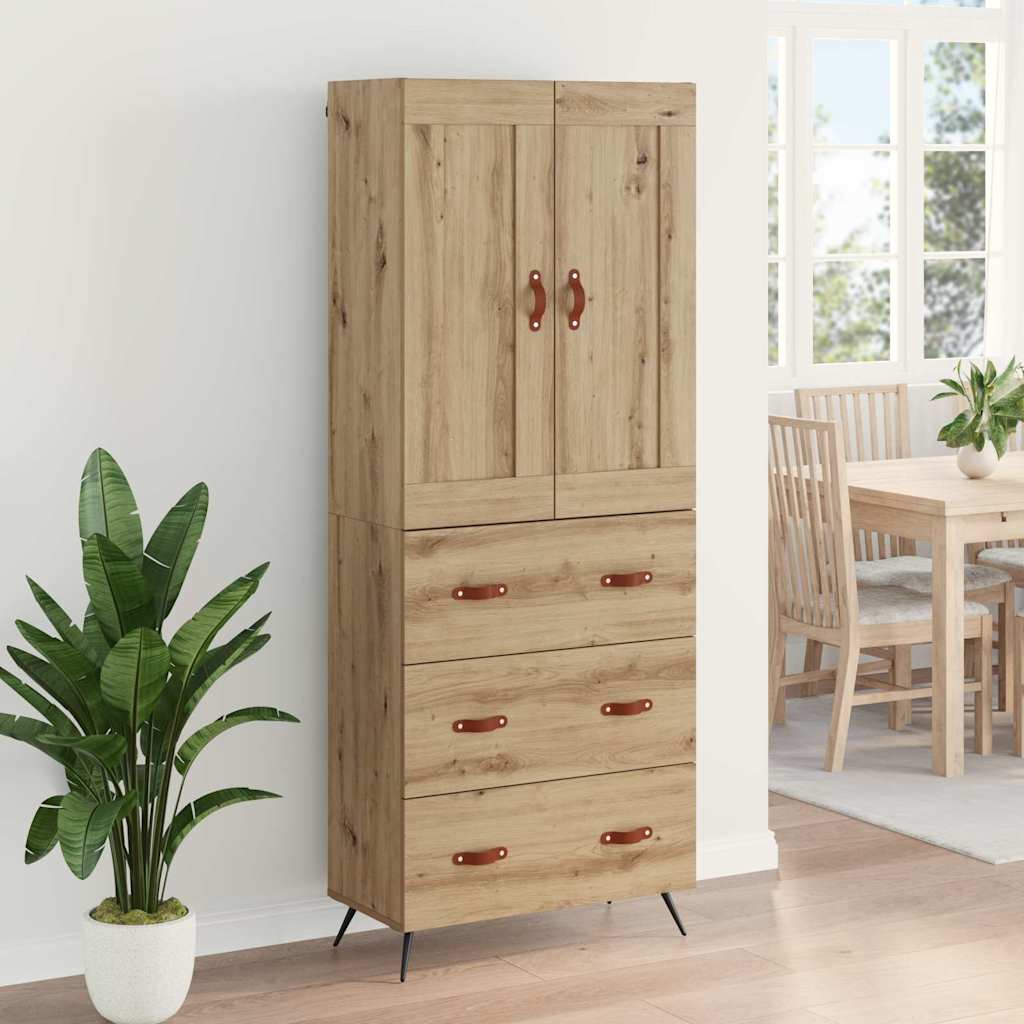 Haut Armoire avec tiroir Chêne artisanal 69,5 x 34 x 180 cm - XIOS