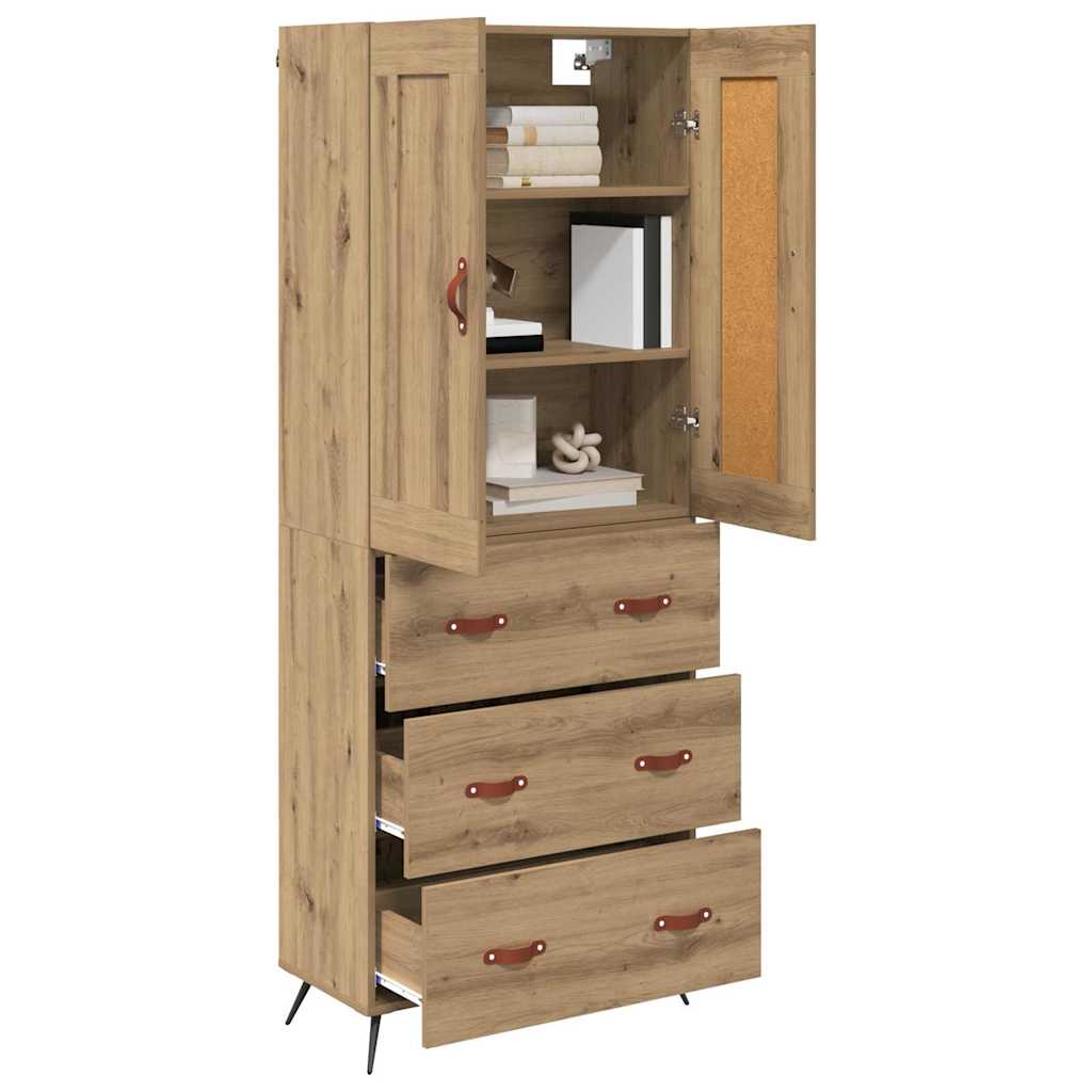 Haut Armoire avec tiroir Chêne artisanal 69,5 x 34 x 180 cm - XIOS