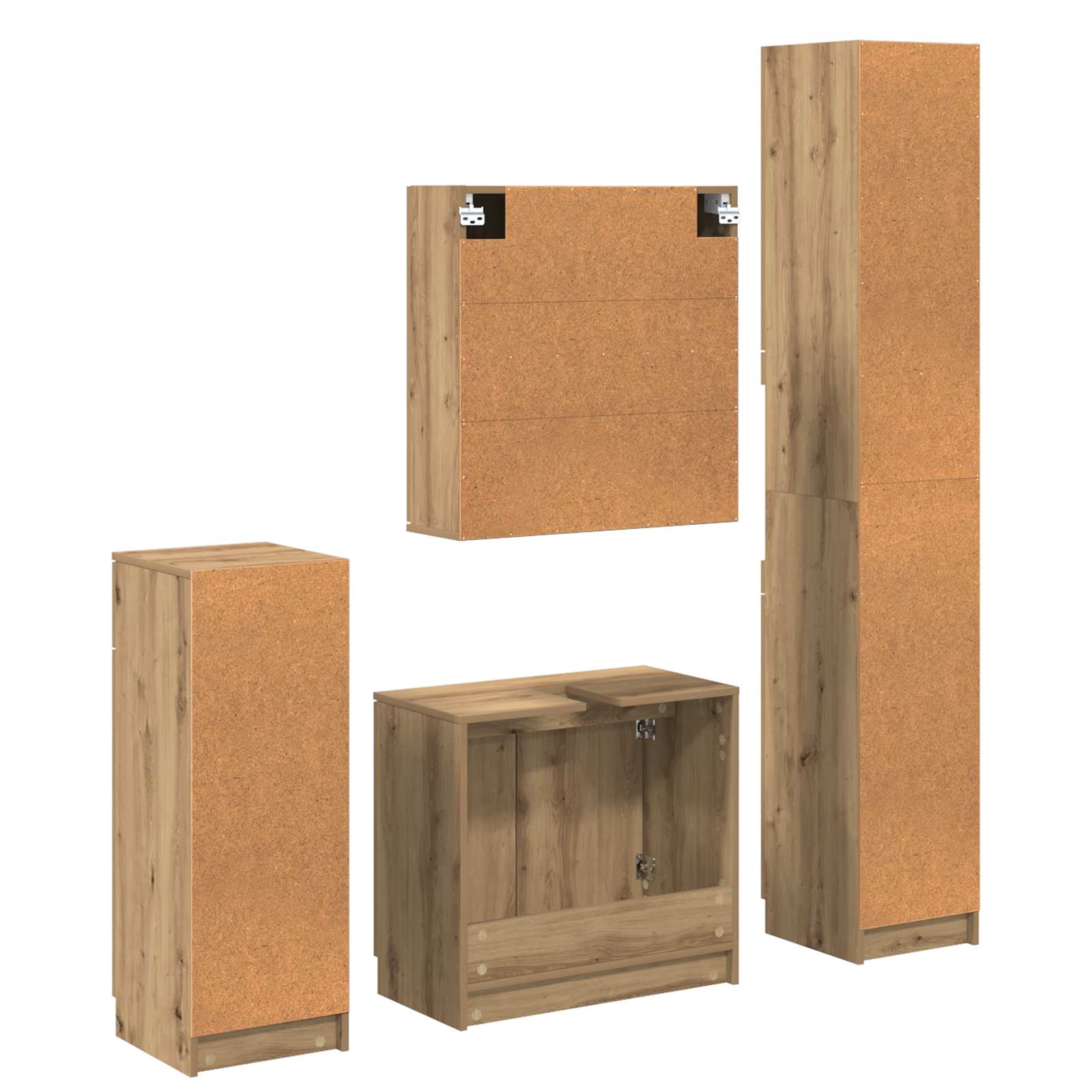 Ensemble de mobilier de salle de bain 4 pc Chêne artisanal