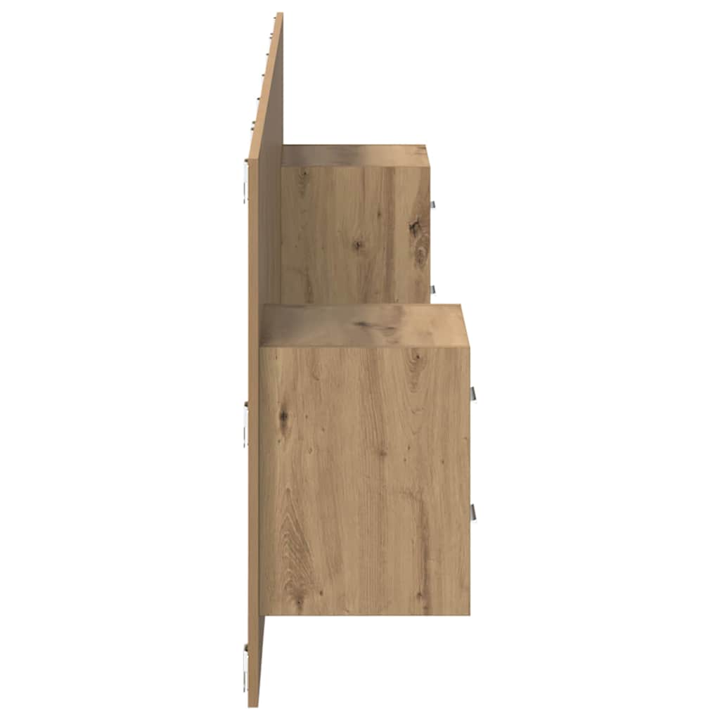 Tête de lit avec armoire 3 pcs Chêne artisanal