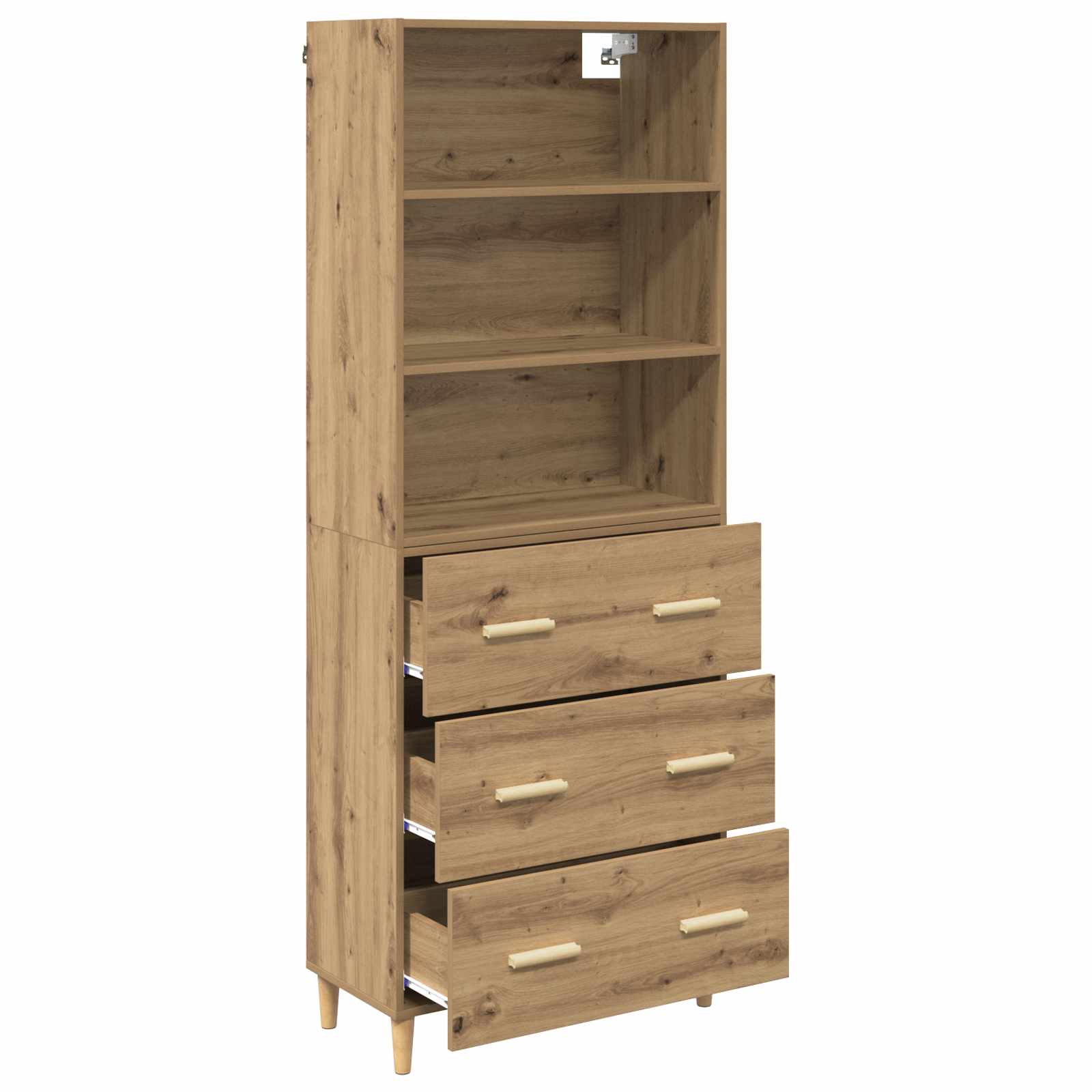 Haut Armoire avec tiroir Chêne artisanal 69,5 x 32,5 x 180 cm - XIOS