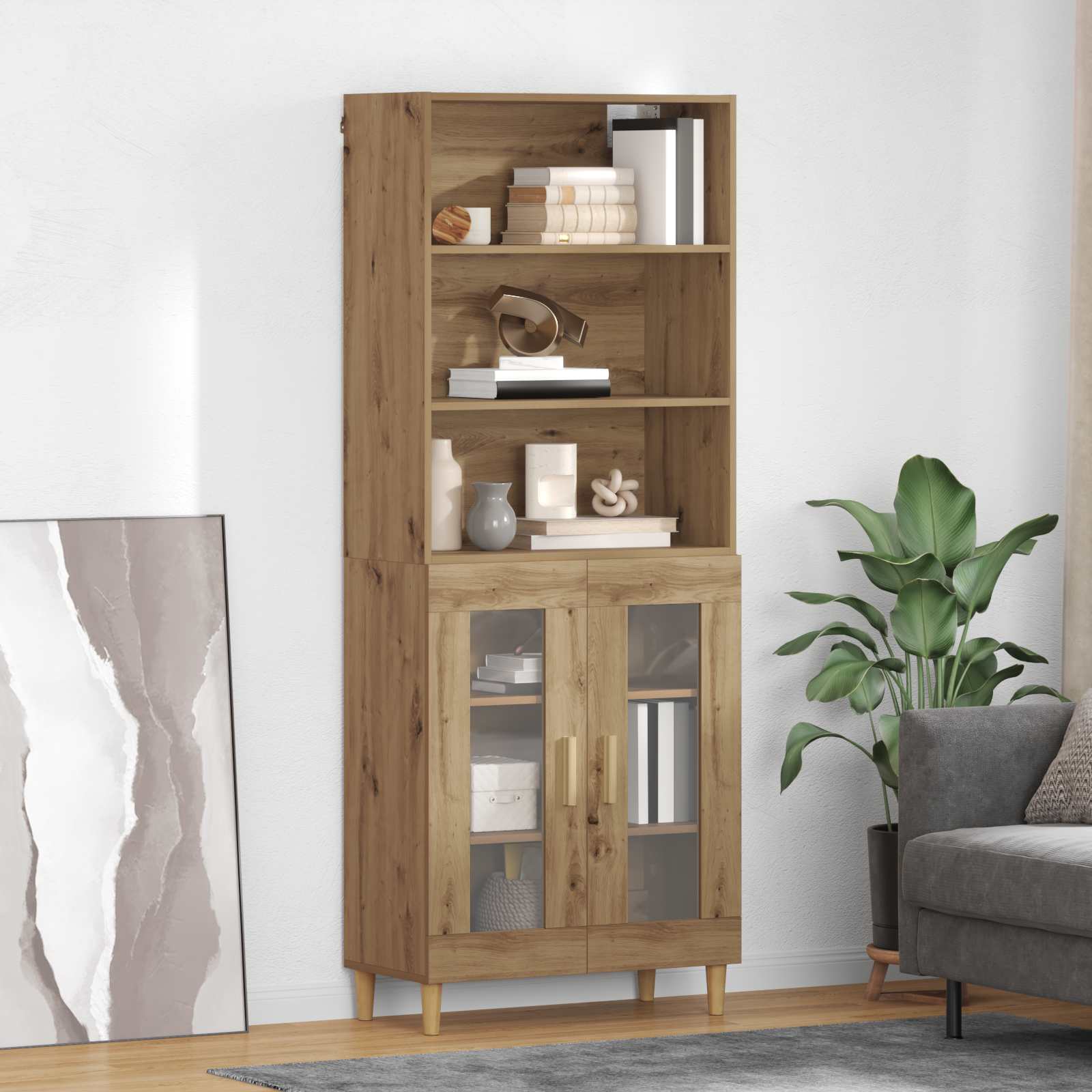 Haut Armoire Chêne artisanal 69,5 x 32,5 x 180 cm - XIOS