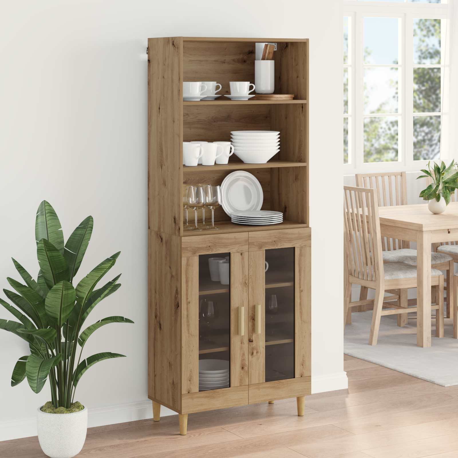 Haut Armoire Chêne artisanal 69,5 x 32,5 x 180 cm - XIOS