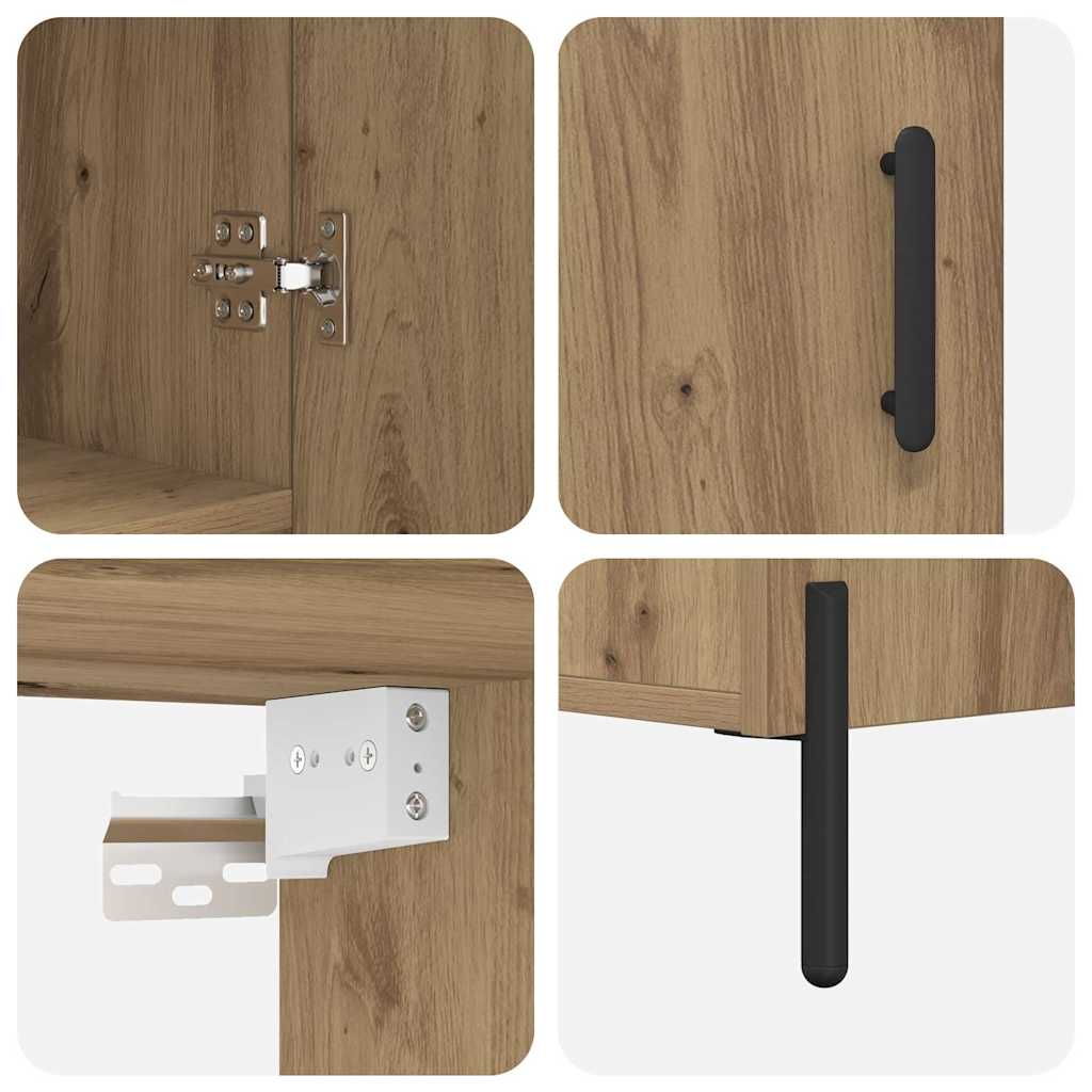 Haut Armoire Montage mural Chêne artisanal 69,5 x 34 x 180 cm - XIOS