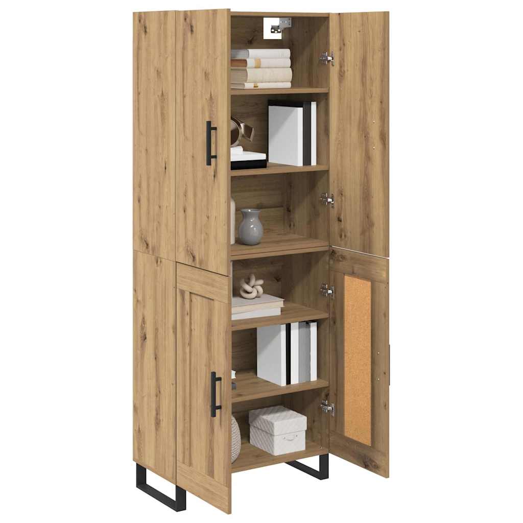 Haut Armoire 2 pcs Chêne artisanal Bois Aggloméré et Verre - XIOS