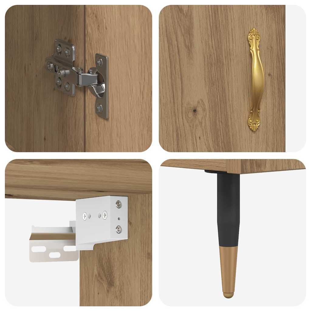 Haut Armoire Montage mural Chêne artisanal 69,5 x 34 x 180 cm - XIOS