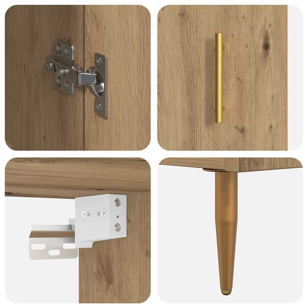 Haut Armoire 2 pcs Chêne artisanal Bois d'ingénierie - XIOS