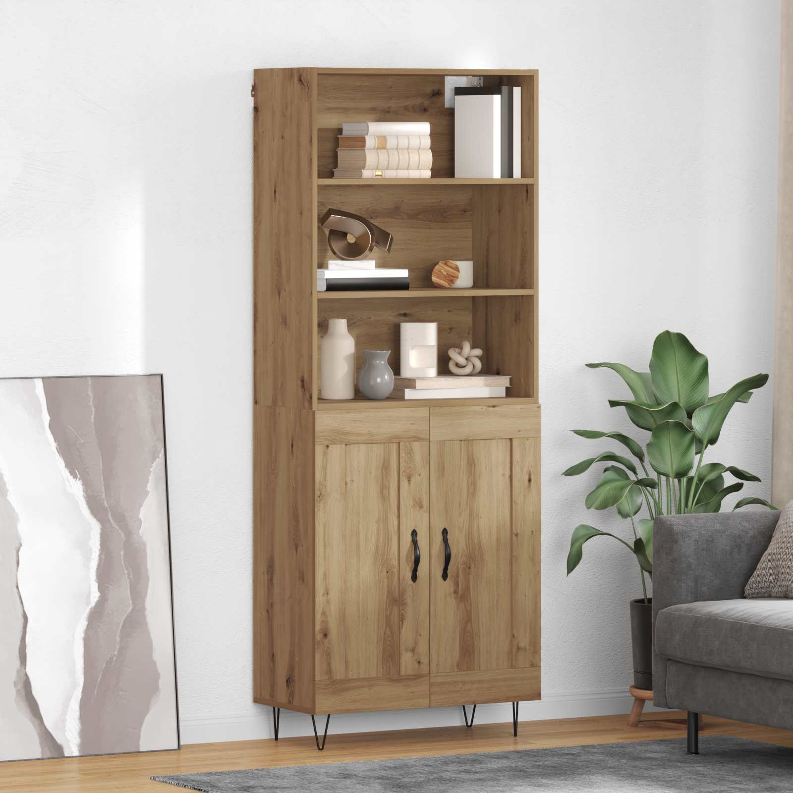 Haut Armoire Chêne artisanal 69,5 x 32,5 x 180 cm - XIOS