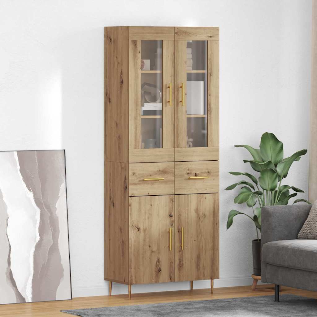 Haut Armoire 2 pcs Chêne artisanal Bois d'ingénierie - XIOS