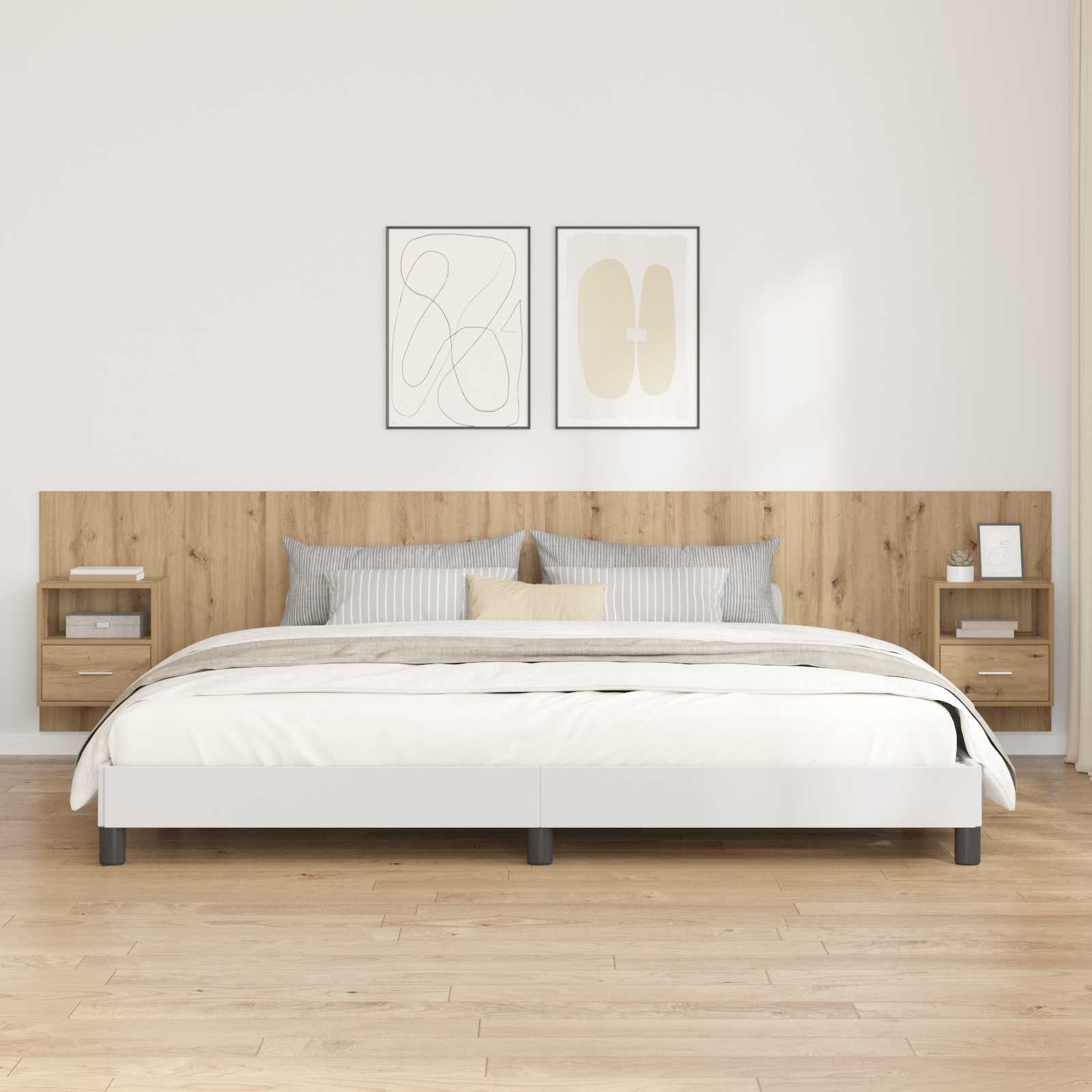 Tête de lit avec armoire avec tiroir 3 pcs Chêne artisanal - XIOS
