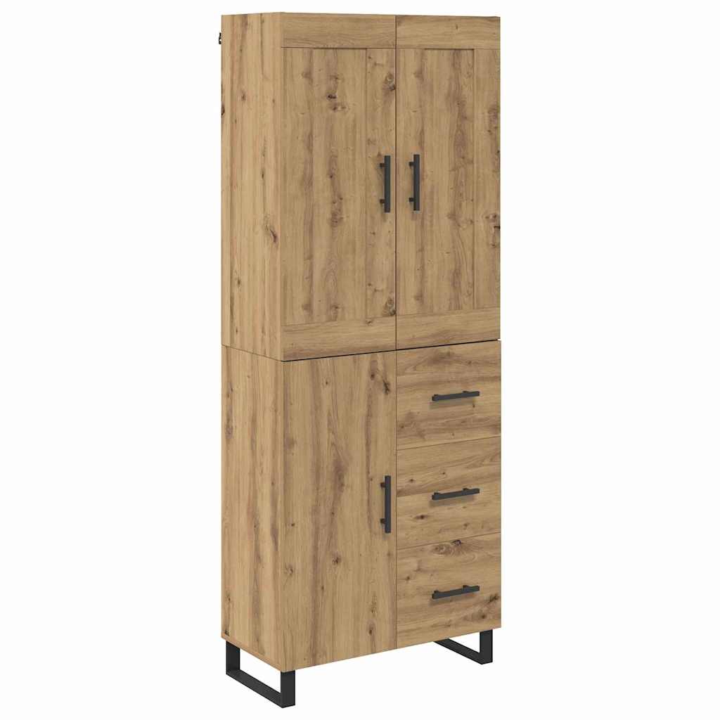 Haut Armoire 2 pcs Chêne artisanal Bois Aggloméré et Verre - XIOS