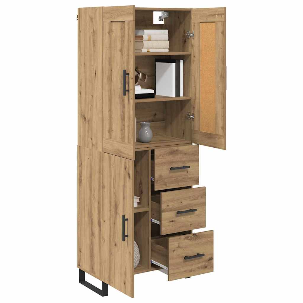 Haut Armoire 2 pcs Chêne artisanal Bois Aggloméré et Verre - XIOS