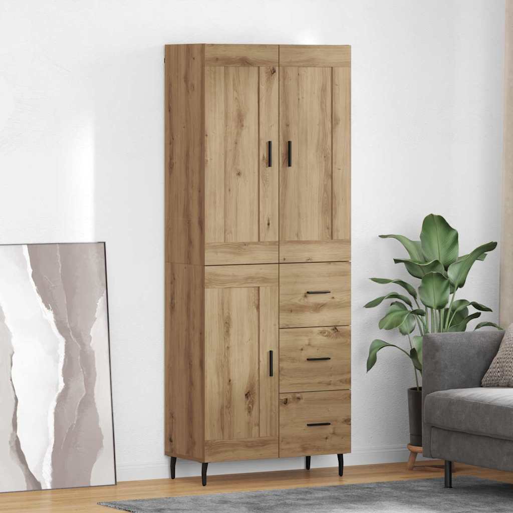 Haut Armoire 2 pcs Chêne artisanal Bois Aggloméré et Verre - XIOS