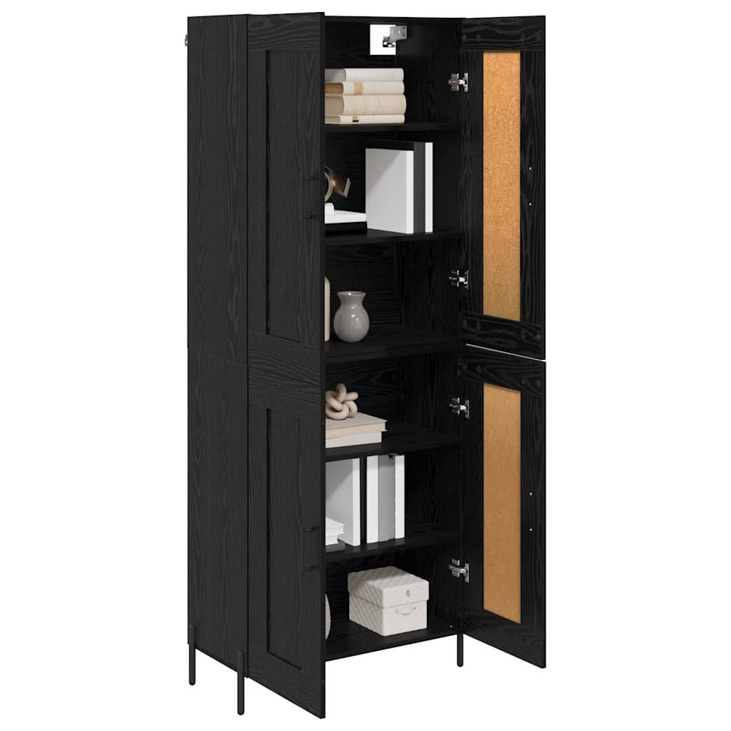 Haut Armoire Montage mural 2 pcs Chêne noir 69,5 x 34 x 180 cm - XIOS