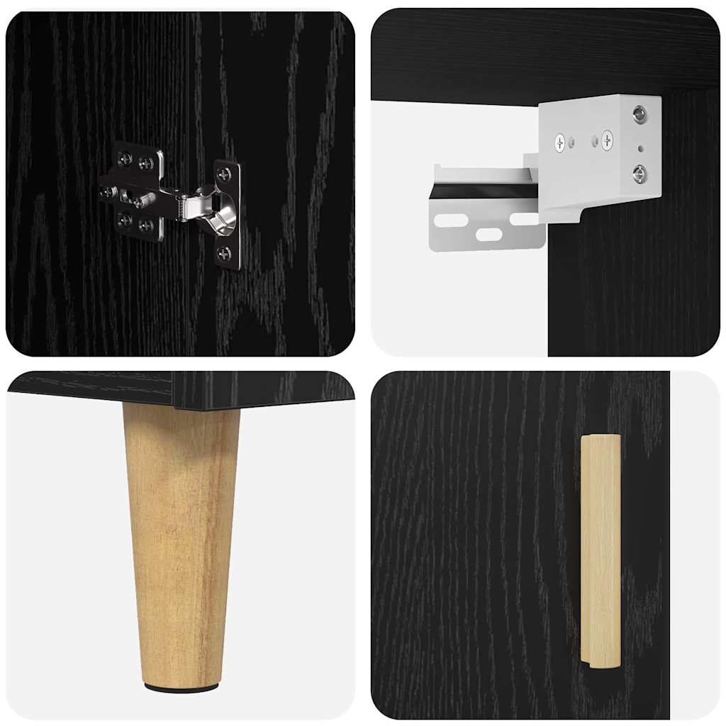 Haut Armoire Montage mural 2 pcs Chêne noir 69,5 x 34 x 180 cm - XIOS